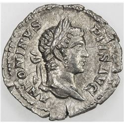 ROMAN EMPIRE: Caracalla, 198-217 AD, AR denarius. EF