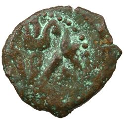 ANCIENT JUDEA: Valerius Gratus, 15-26 AD, AE prutah (1.51g), Jerusalem, 16-17. VG