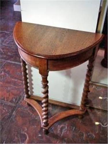 English Barley Twist Three Legged Wall Table 27 Image 1 English Barley Twist Three Legged Wall Table 27