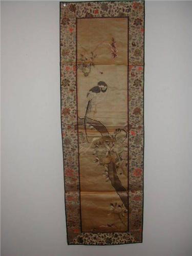 Antique Chinese Silk Embroidery Wall Hanging