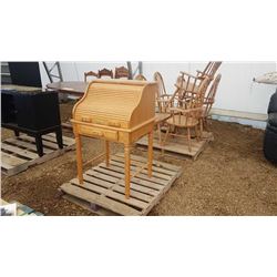 OAK ROLL TOP DESK