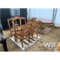 PEDESTAL TABLE TABLE & 6 CHAIRS