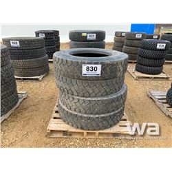 (4) DUNLOP 11R24.5 TRUCK TIRES