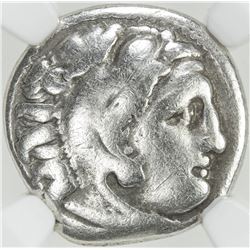 MACEDONIAN KINGDOM: Alexander III, the Great, 336-323 BC, AR drachm. NGC F