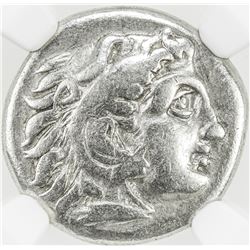 MACEDONIAN KINGDOM: Alexander III, the Great, 336-323 BC, AR drachm. NGC F