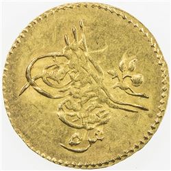 EGYPT: Abdul Aziz, 1861-1876, AV 5 qirsh (0.46g), Misr, AH1277 year 9. EF