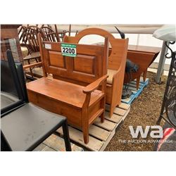 (2) BENCHES, CIRCULAR DINING TABLE