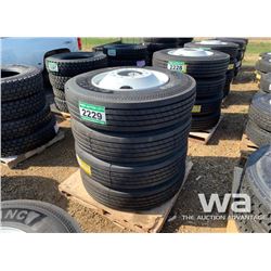 (4) GRIZZLY 11R24.5 TRUCK TIRES & RIMS