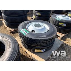 (2) GRIZZLY 11R24.5 TRUCK TIRES & RIMS