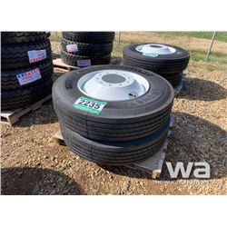 (2) GRIZZLY 11R24.5 TRUCK TIRES & RIMS