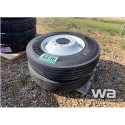 (2) GRIZZLY 11R24.5 TRUCK TIRES & RIMS