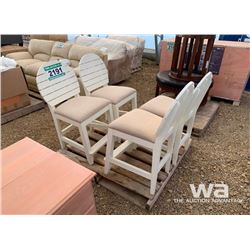 (4) WHITE WOOD CHAIRS
