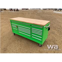 GREEN FAT BOY 2 X 6 FT. 17 DRAWER WORK BENCH