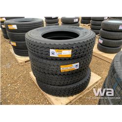 (4) GRIZZLY 11R24.5 TRUCK STEERING TIRES