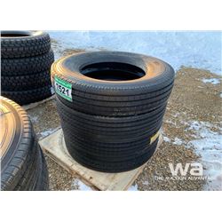 (4) GRIZZLY 11R24.5 TRUCK STEERING TIRES