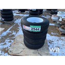 (4) 225/75R15 TRAILER TIRES & RIMS