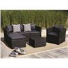 Image 1 : OUTDOOR FURNITURE SET WITH TABLE, SOFA, & CHAIR