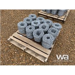 (UNUSED) 12 ROLLS DBL. STRAND BARBED WIRE