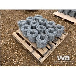 (UNUSED) 12 ROLLS DBL. STRAND BARBED WIRE
