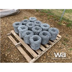 (UNUSED) 12 ROLLS DBL. STRAND BARBED WIRE