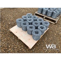 (UNUSED) 12 ROLLS DBL. STRAND BARBED WIRE