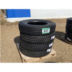 (UNUSED) (4) GRIZZLY 11R24.5 TRUCK DRIVE TIRES