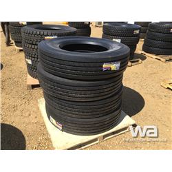 (UNUSED) (4) GRIZZLY 11R24.5 TRUCK STEERING TIRES