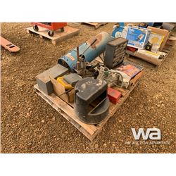 SURE FLAME HEATER ,DRILL BITS, SHOP STOOL