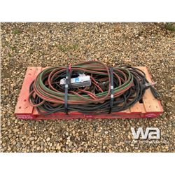 PALLET WITH CUTTING TORCH HOSE, WELDING CABLE WINC