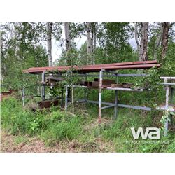 GREY 4-TIER RACK OF TUBING & RED STEEL