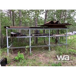 GREY 3-TIER RACK OF FLAT STEEL & I-BEAM
