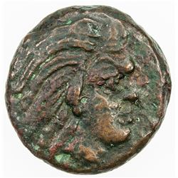 PANTIKAPAION: AE 15 (3.66g), struck circa 340-325 BC, head of Pan right / Pegasus, VF