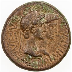 THRACIAN KINGDOM: Rhoemetalkes I, with Augustus, 11 BC-12 AD, AE 22 (9.79g). VF-EF