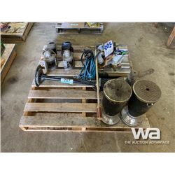 SUMP PUMP, LANTERNS, TARP STRAPS