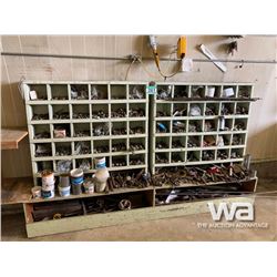 WHITE WOOD BOLT BIN & CONTENTS