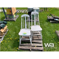 (2) WHITE WOOD CHAIRS