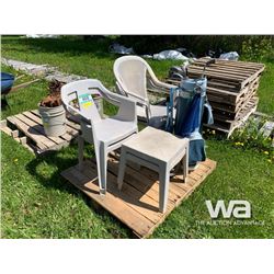 GREY LAWN CHAIRS & GOLF CLUBS