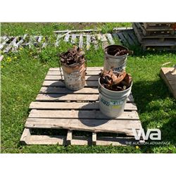 (3) PAILS OF LEG HOLD TRAPS