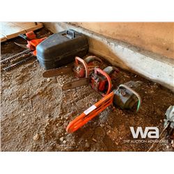 (3) CHAIN SAWS, (1) CASE