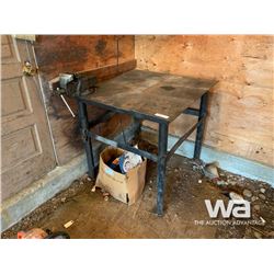 3 X 3 FT. STEEL TABLE WITH VISE