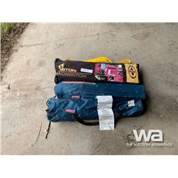 BADMINTON SET, (2) LAWN CHAIRS