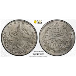 EGYPT: Abdul Hamid II, 1876-1909, AR 5 qirsh, Misr, AH1293 year 29. PCGS MS63