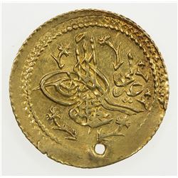 TURKEY: Mahmud II, 1808-1839, AV surre altin (1.59g), AH1223 year 16. VF-EF