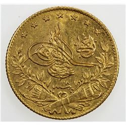 TURKEY: Abdul Hamid II, 1876-1909, AV 50 kurush, Kostantiniye, AH1293 year 28. AU