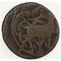 CIVIC COPPER: AE falus (10.22g), Ardabil, AH1063, deer, F-VF