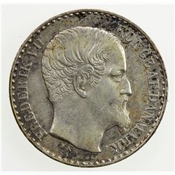 DANISH WEST INDIES: Frederik VII, 1848-1863, AR 3 cents, 1859. EF
