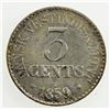 Image 2 : DANISH WEST INDIES: Frederik VII, 1848-1863, AR 3 cents, 1859. EF