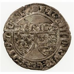 FRANCE: ANGLO-GALLIC: Henri VI, 1422-1453, BI grand blanc aux ecus (2.92g), ND. VF