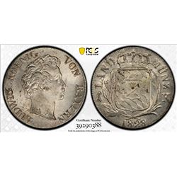 BAVARIA: Ludwig I, 1825-1848, AR kreuzer, 1828. PCGS MS66