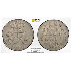 PRUSSIA: Friedrich II, 1740-1786, AR 1/12 thaler, 1746. PCGS MS62